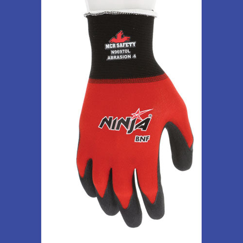 Ninja Bnf N96970 Gloves, Small, Black/red, Dozen