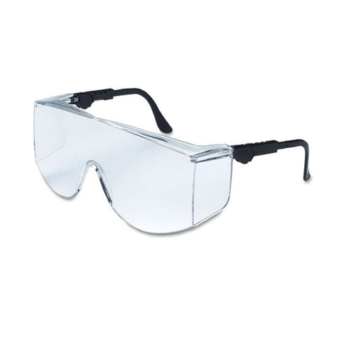 Tacoma Wraparound Safety Glasses, Black Frames, Clear Lenses