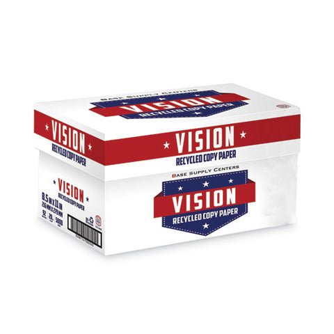 Recycled Copy Paper, 92 Bright, 20 Lb Bond Weight, 8.5 X 11, White, 500 Sheets/ream, 10 Reams/carton