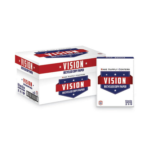 Recycled Copy Paper, 92 Bright, 20 Lb Bond Weight, 8.5 X 11, White, 500 Sheets/ream, 10 Reams/carton, 40 Cartons/pallet