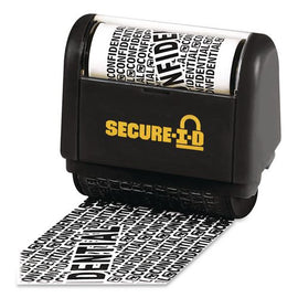 Secure I-d Confidential Roller Stamp, Obscures Area 1.5"w X Adjustable Length, Black Ink