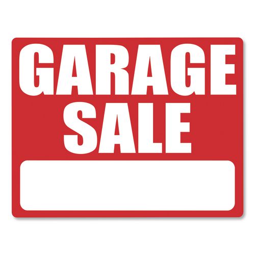 Garage Sale Sign Kit, 19 X 15, Red/white