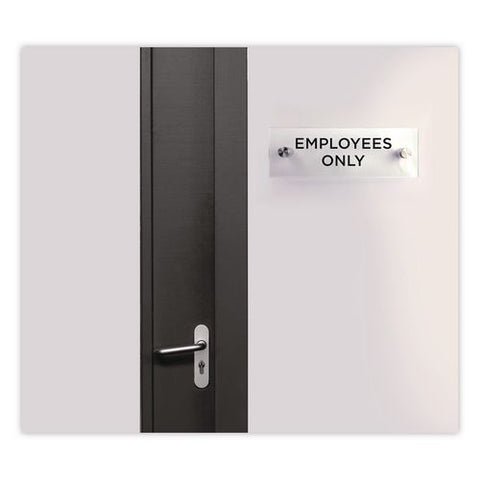 Indoor Wall Sign, Employees Only, 9 X 3, Clear/black