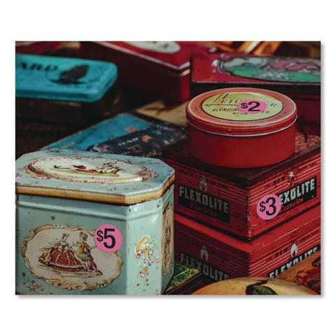 Pre-printed Pricing Stickers, 0.75" Diameter, Assorted, Pink, 1,000/pack