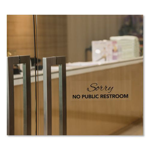 Sorry No Public Restroom Sign, 9 X 3, Clear