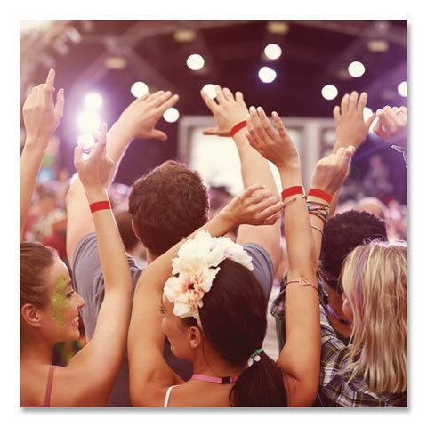 Crowd Control Security Wristbands, Sequentially Numbered, 10" X 0.75", Red, 100/pack