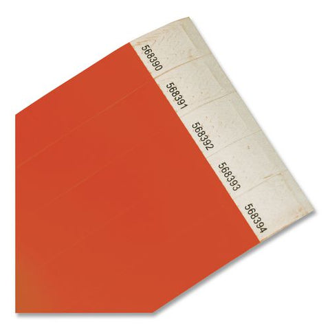 Crowd Control Security Wristbands, Sequentially Numbered, 10" X 0.75", Red, 100/pack