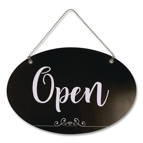 Open/close Spa Style Indoor Sign, 12 X 8, Black/white
