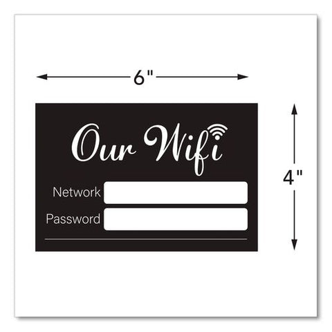 Wi-fi Password Indoor Sign, 6 X 4, Black/white