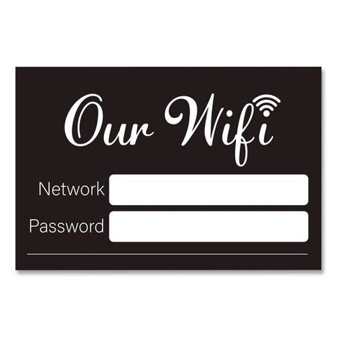 Wi-fi Password Indoor Sign, 6 X 4, Black/white