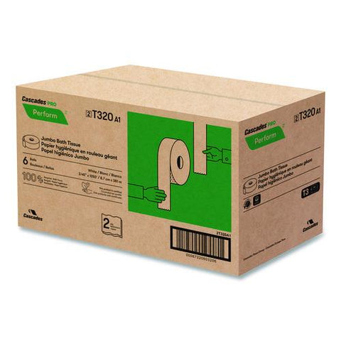 Perform Bath Tissue For Tandem Dispensers, Septic Safe, 2-ply, 3.45" X 1,250 Ft, White,  6 Rolls/carton