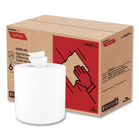 Tuff-job Spunlace Towels, Centerpull Roll, 8 X 13, White, 369 Sheets/roll, 6/carton