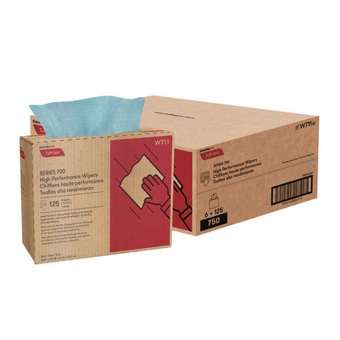 Tuff-job S700 High Performance Wipers, Blue, 9.75 X 16.75, 125/box, 6 Boxes/carton