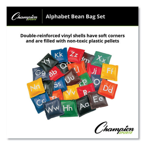 Alphabet Bean Bag Set, Vinyl, Assorted Colors, 26/box