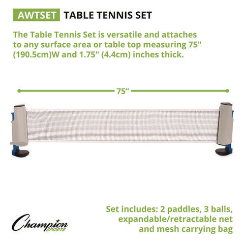 Anywhere Table Tennis Set, With Carry Bag