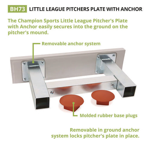 Youth Pitcher's Plate With Anchor, 18" X 4"