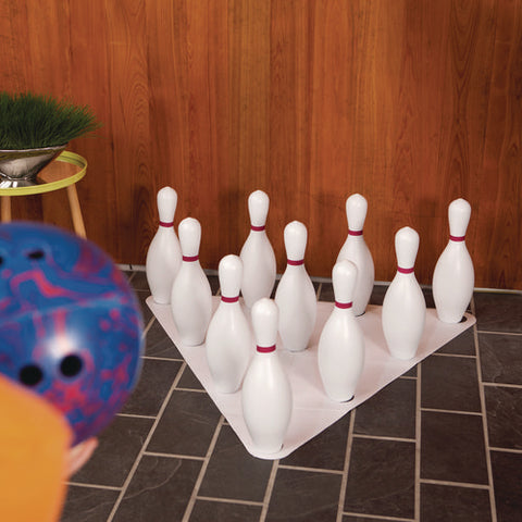 Plastic Bowling Pin Set, White, 10/set