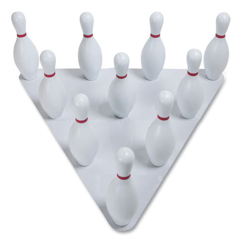 Bowling Set, Plastic/rubber, White, 10 Bowling Pins, 1 Bowling Ball