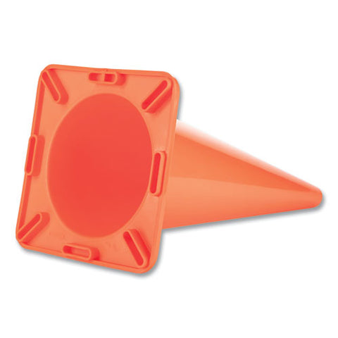 Hi-visibility Vinyl Cones, 18" Tall, Fluorescent Orange, 10.63" X 10.63" Base