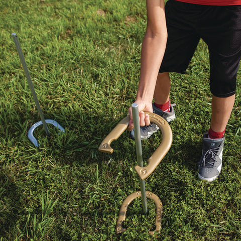 Deluxe Horseshoe Tournament Set, 4 Horseshoes/2 Stakes/carry Bag/rule Sheet