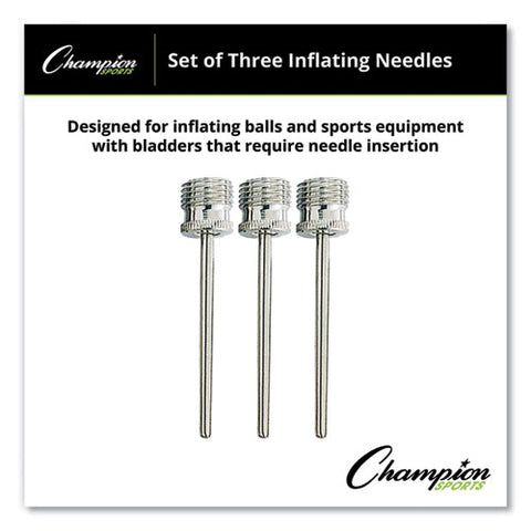 Nickel-plated Inflating Needles For Electric Inflating Pump, 3/pack