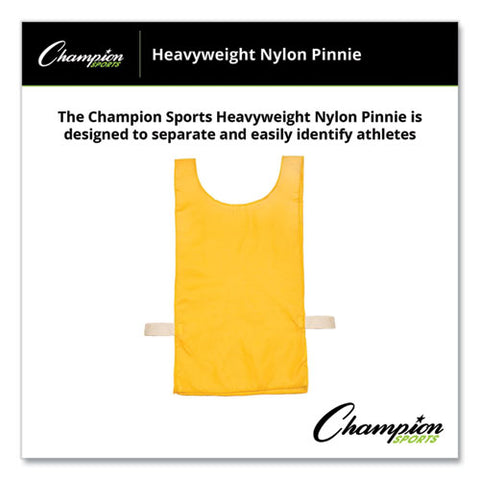 Heavyweight Pinnies, Nylon, One Size, Gold, 1/dozen