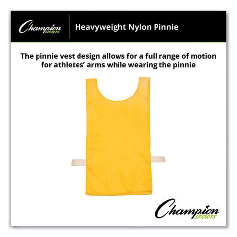 Heavyweight Pinnies, Nylon, One Size, Gold, 1/dozen