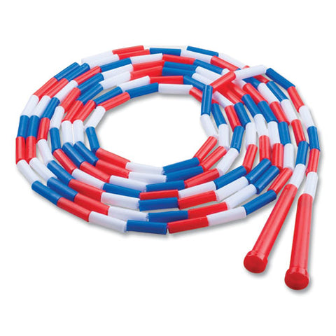 Segmented Plastic Jump Rope, 16 Ft, Red/blue/white