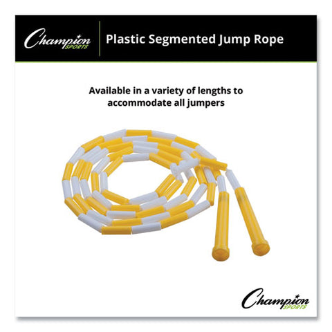 Segmented Plastic Jump Rope, 8 Ft, Yellow/white