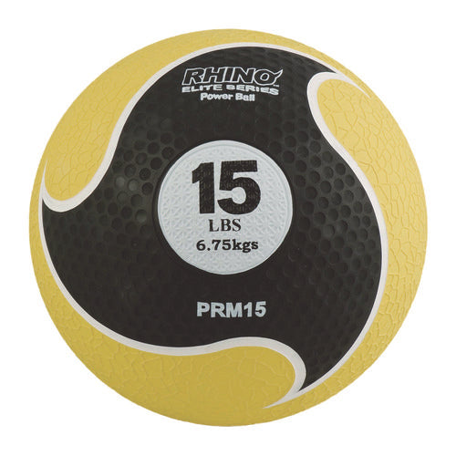 Rhino Elite Medicine Ball, 15 Lb, Yellow