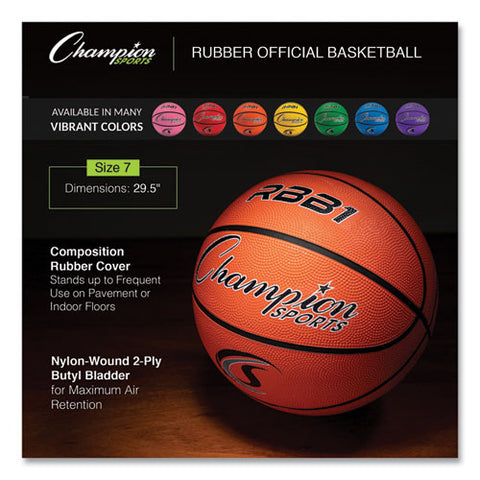 Rubber Sports Ball, For Basketball, No. 7 Size, Official Size, Orange