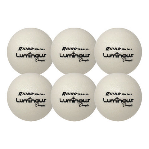 Rhino Skin Luminous Dodgeball Set, 6.3" Diameter, 6/set