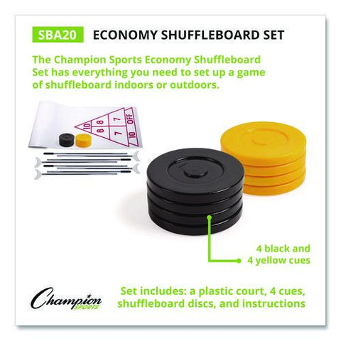 Blacktop Shuffleboard Set, (2) Two-piece 51" Cues/(8) Discs/sidewalk Chalk