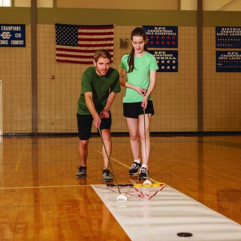 Blacktop Shuffleboard Set, (2) Two-piece 51" Cues/(8) Discs/sidewalk Chalk