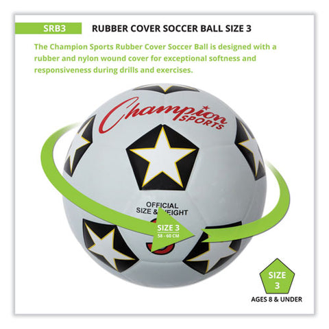 Rubber Sports Ball, For Soccer, No. 3 Size, White/black