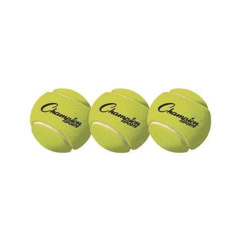 Tennis Balls, 2.5" Diameter, Yellow, 3/pack