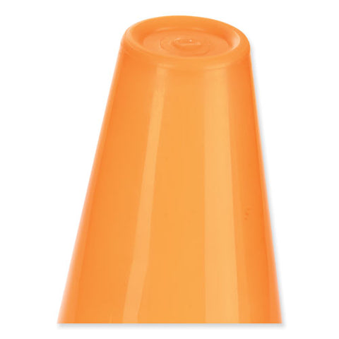 High-visibility Plastic Cones, 18" Tall, Florescent Orange, 8" X 8" Base