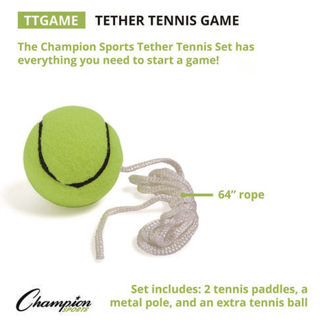 Tether Tennis Game Set, Two Paddles, Two Tennis Balls