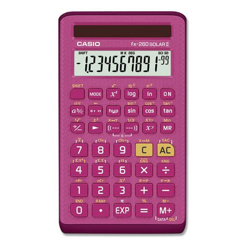 Fx-260 Solar Ii All-purpose Scientific Calculator, 10-digit Lcd, Pink