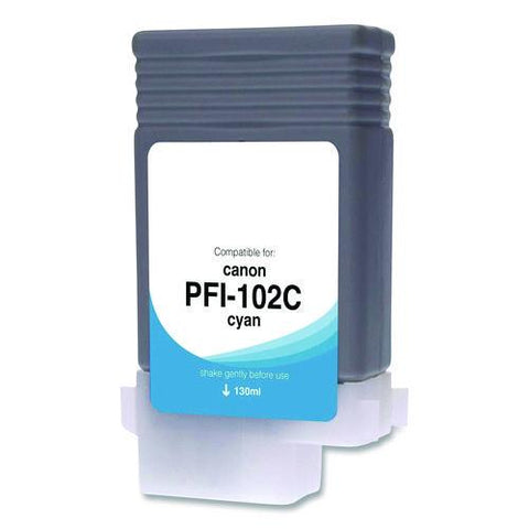 Compatible Cyan Ink, Replacement For Pfi-102 (0896b001), 130 Ml