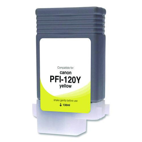 Compatible Yellow Ink, Replacement For Pfi-120 (2888c001), 130 Ml