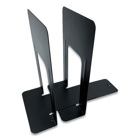 Steel Bookends, Contemporary Style, Nonskid, 6 X 8 X 9.25, Black, 1 Pair