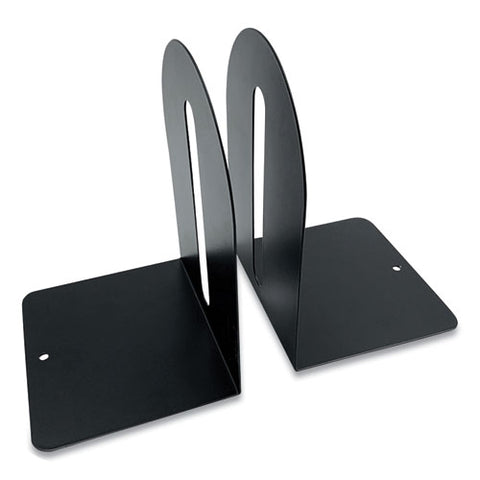 Steel Bookends, Fashion Style, Nonskid, 5.5 X 4.75 X 7.25, Black, 1 Pair