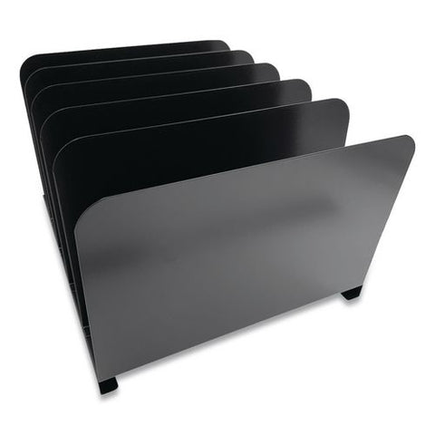 Steel Vertical File Organizer, 5 Sections, Letter Size Files, 11 X 12.5 X 7.75, Black