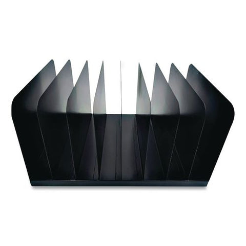Steel Vertical File Organizer, 8 Sections, Letter Size Files, 11 X 15 X 7.75, Black