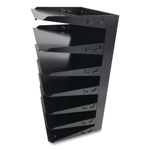 Steel Horizontal File Organizer, 7 Sections, Letter Size Files, 8.75 X 12 X 18, Black