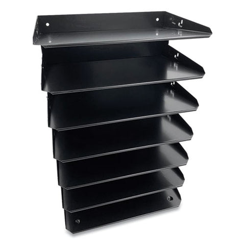 Steel Horizontal File Organizer, 7 Sections, Letter Size Files, 8.75 X 12 X 18, Black