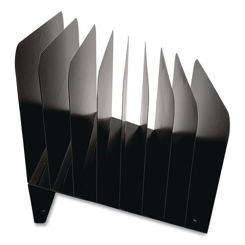 Steel Vertical File Organizer, Inclined, 8 Sections, Letter Size Files, 9.75 X 11 X 10, Black