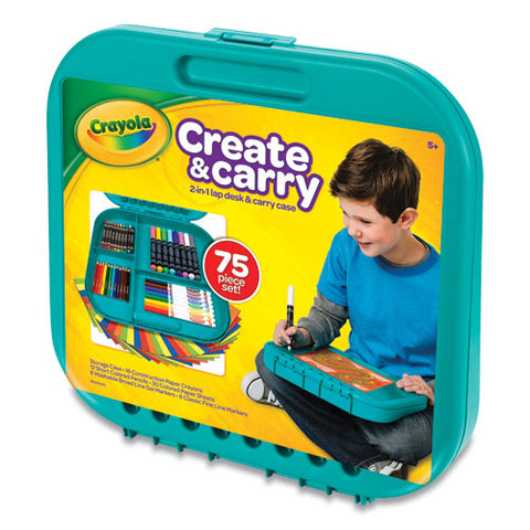 Create N' Carry Case, Combo Art Storage Case And Lap Desk, 75 Pieces