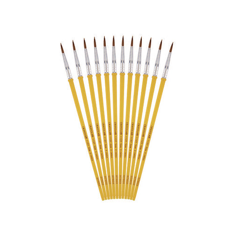 Watercolor Brush Set, Size 2, Camel-hair Blend, Round Profile, 3/pack